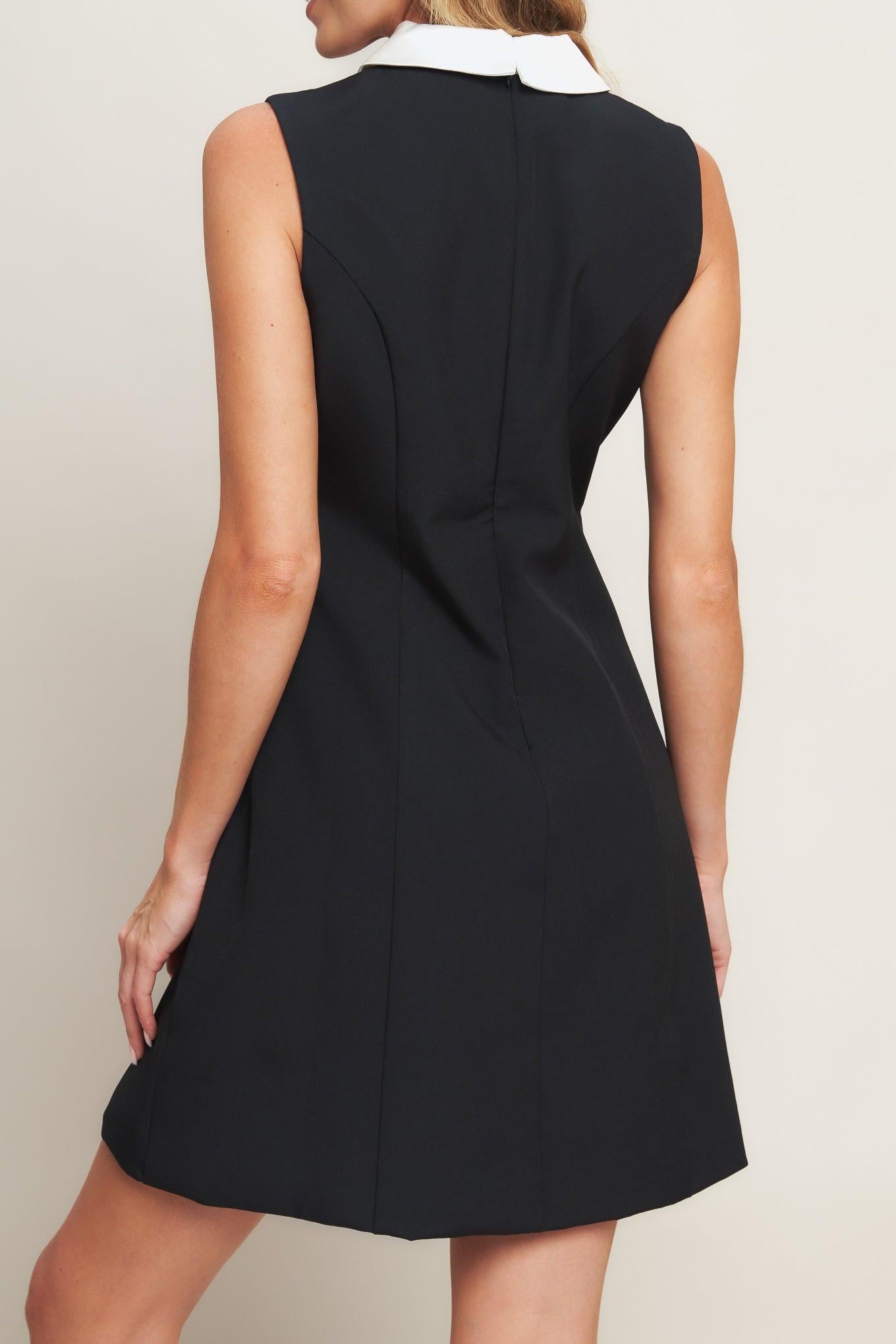 LOVELY MOMENT BLACK WOVEN MINI DRESS - Glamourous Grace
