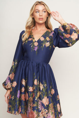 NOCTURNE IN BLOOM WOVEN MINI DRESS - Glamourous Grace
