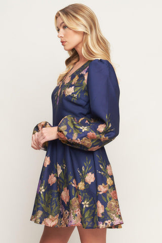 NOCTURNE IN BLOOM WOVEN MINI DRESS - Glamourous Grace