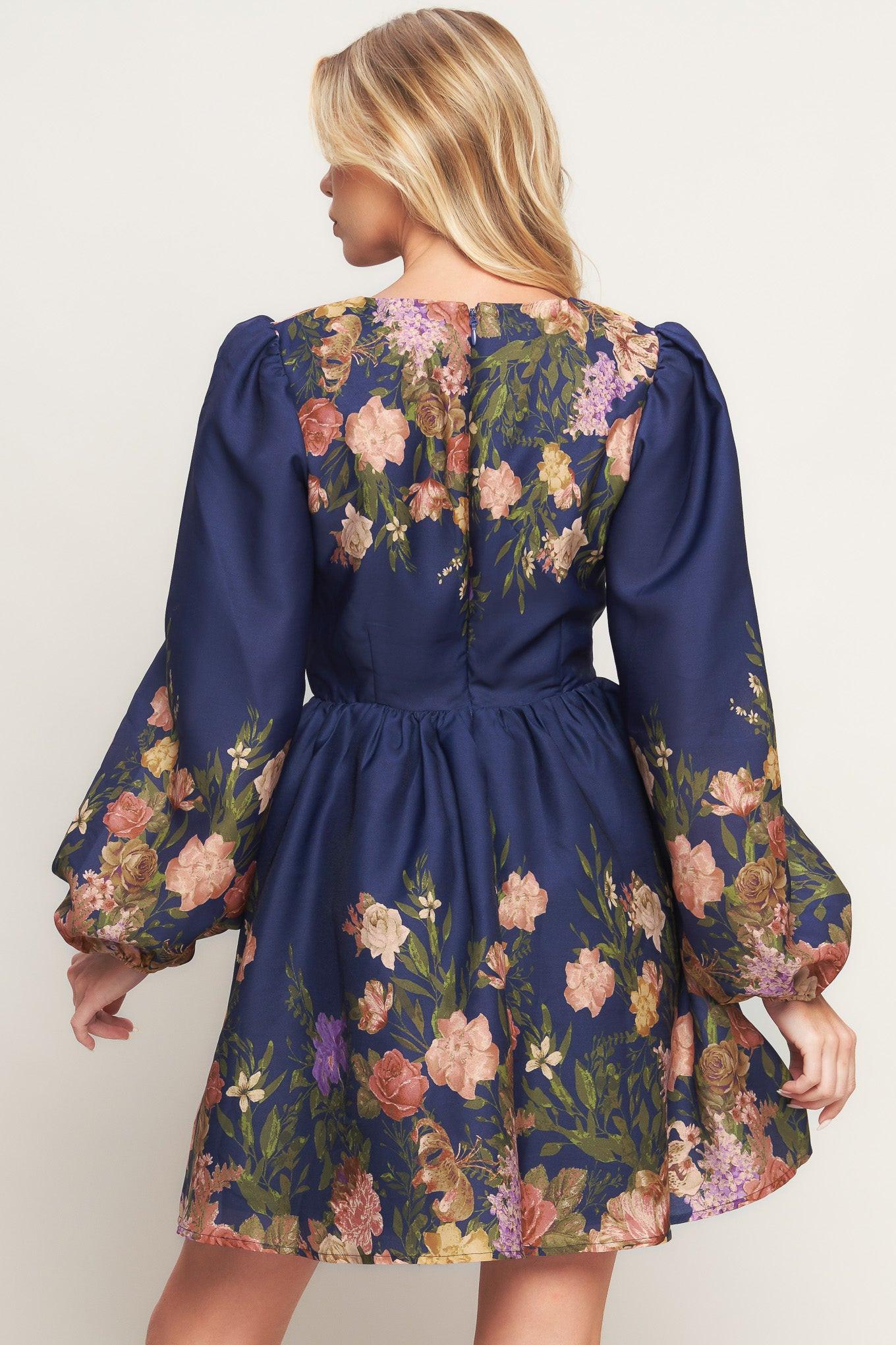 NOCTURNE IN BLOOM WOVEN MINI DRESS - Glamourous Grace