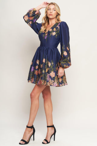 NOCTURNE IN BLOOM WOVEN MINI DRESS - Glamourous Grace