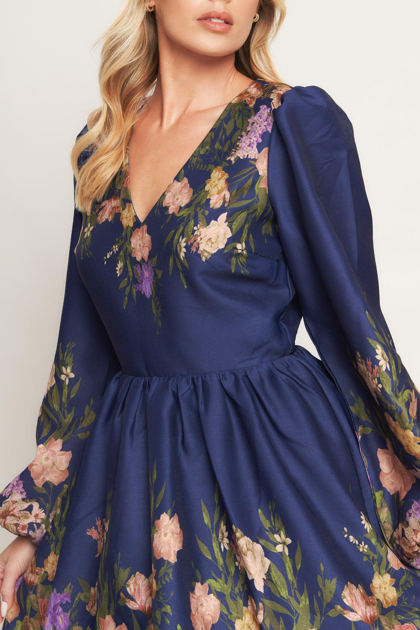 NOCTURNE IN BLOOM WOVEN MINI DRESS - Glamourous Grace