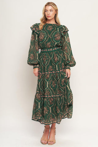 GARDEN LABYRINTH WOVEN MIDI DRESS - Glamourous Grace