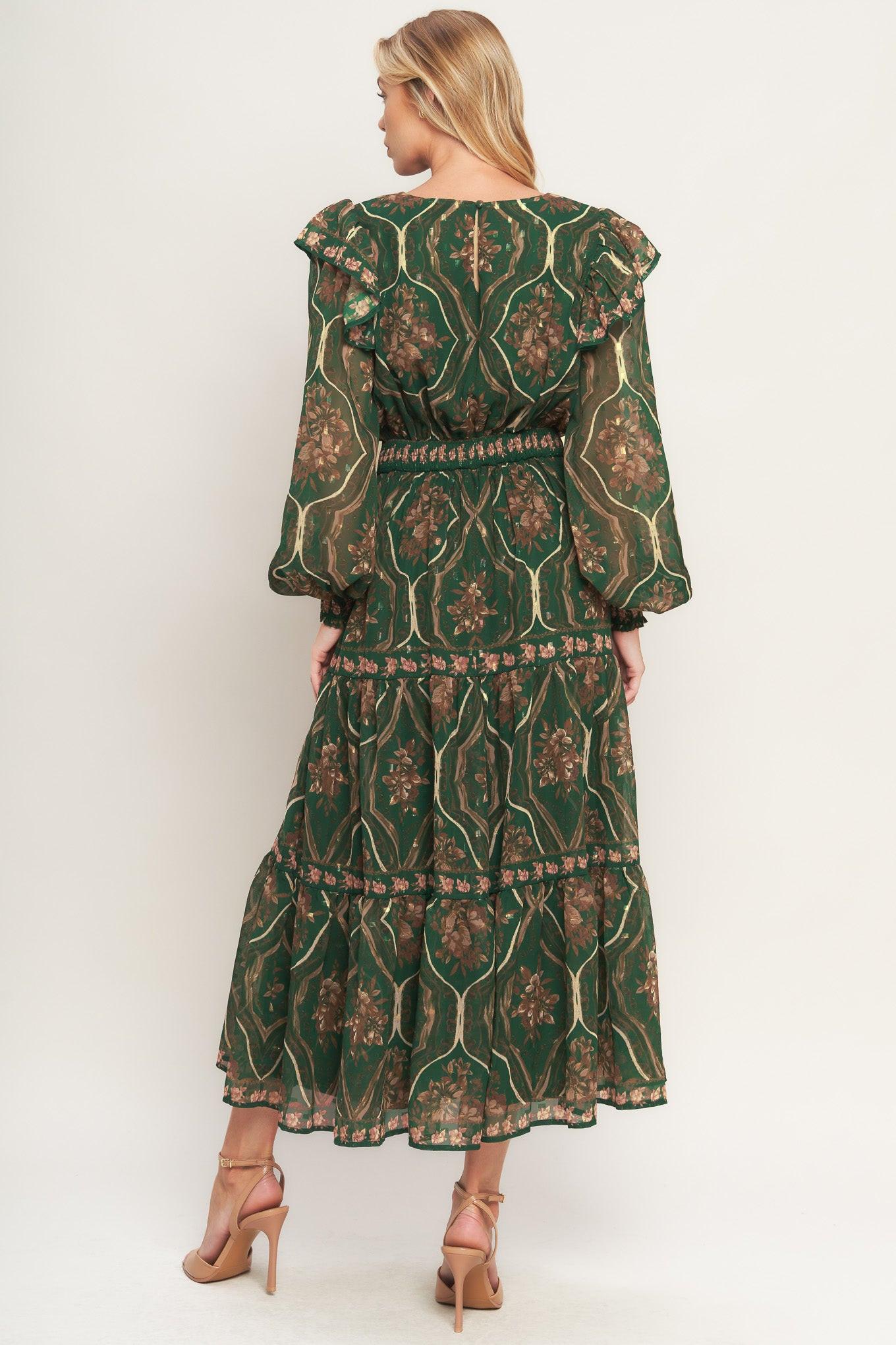 GARDEN LABYRINTH WOVEN MIDI DRESS - Glamourous Grace