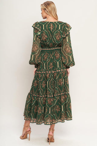 GARDEN LABYRINTH WOVEN MIDI DRESS - Glamourous Grace