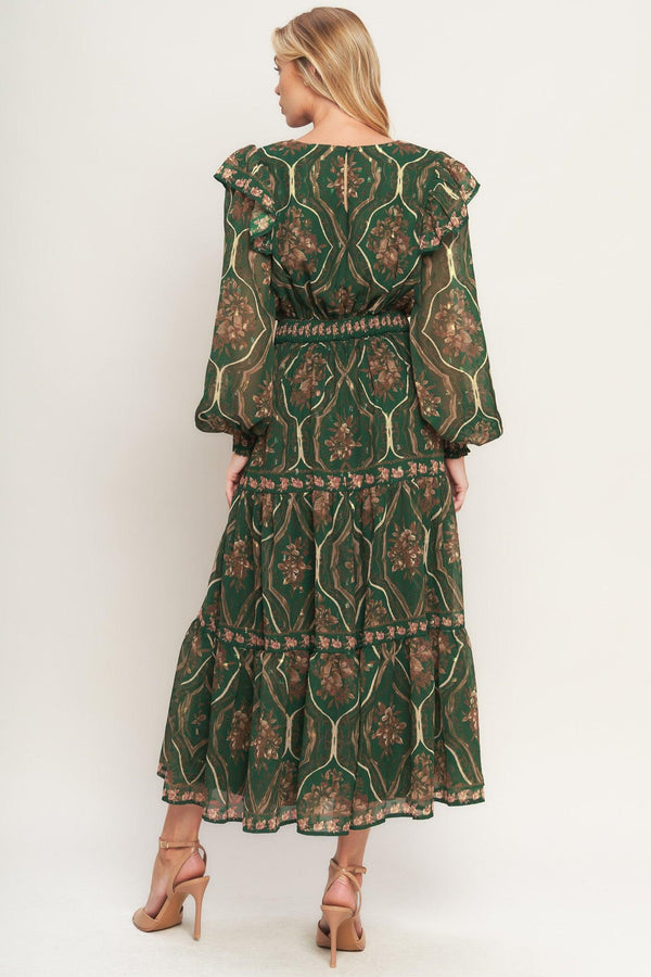 GARDEN LABYRINTH WOVEN MIDI DRESS - Glamourous Grace