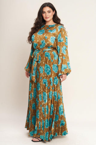 GOLDEN BLOOM LUXE WOVEN SATIN MAXI DRESS - Glamourous Grace