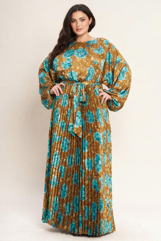 GOLDEN BLOOM LUXE WOVEN SATIN MAXI DRESS - Glamourous Grace