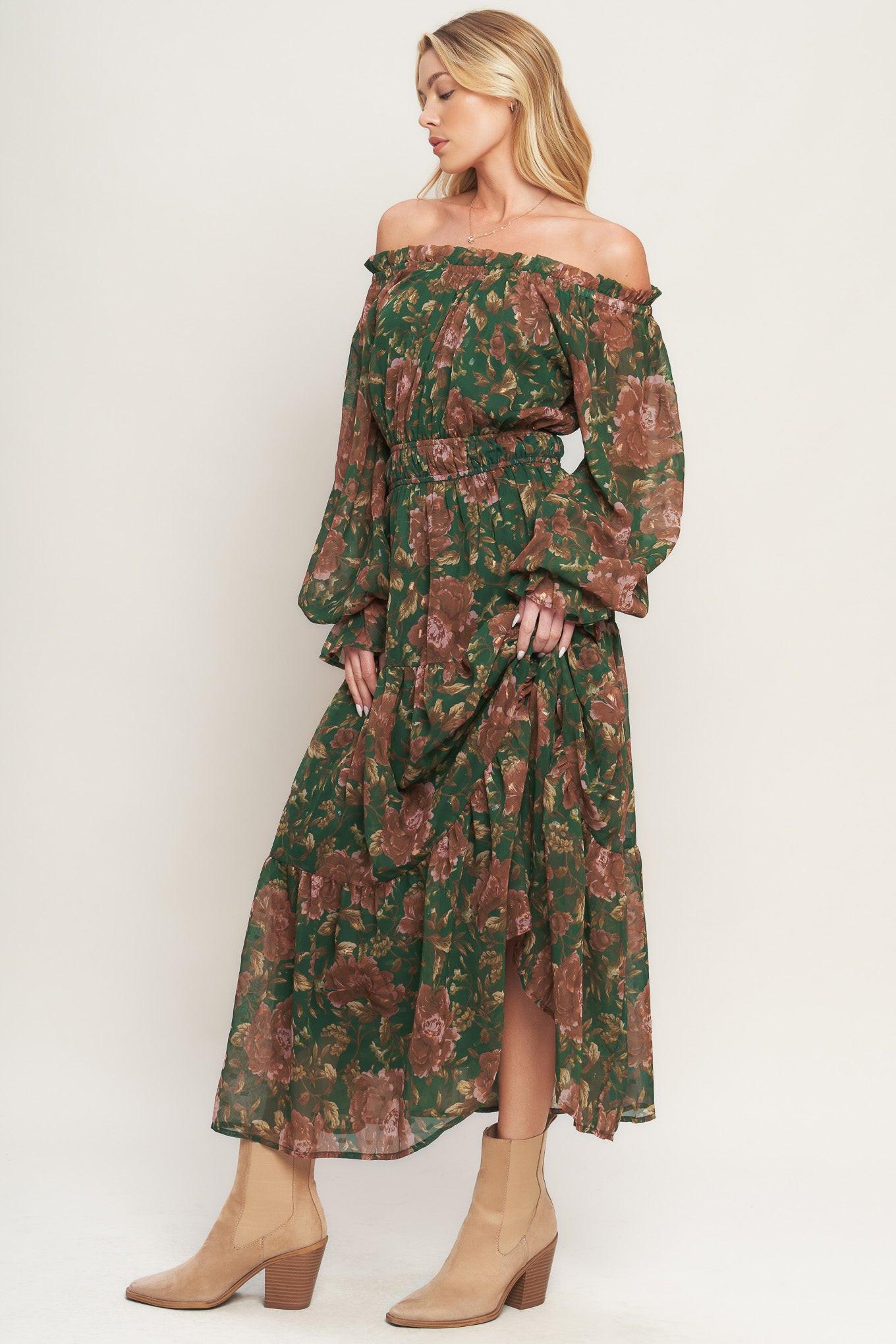 TERRACOTTA TRAIL WOVEN MIDI DRESS - Glamourous Grace