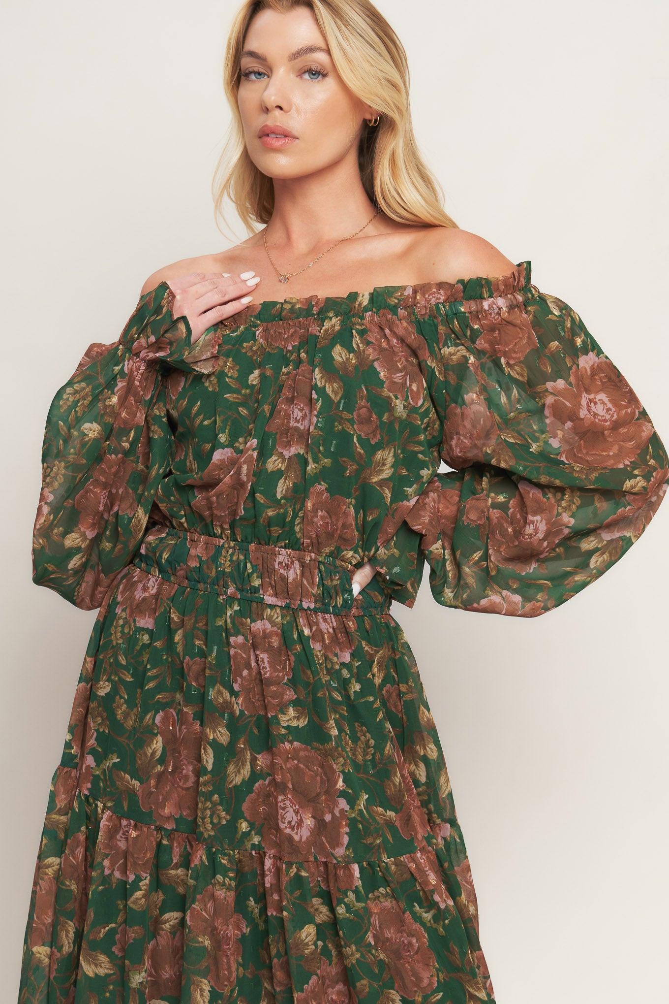 TERRACOTTA TRAIL WOVEN MIDI DRESS - Glamourous Grace