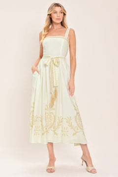MOONLIT GARDEN WOVEN MIDI DRESS
