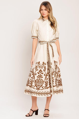 ROMANTIC HEIRLOOM WOVEN MIDI DRESS - Glamourous Grace