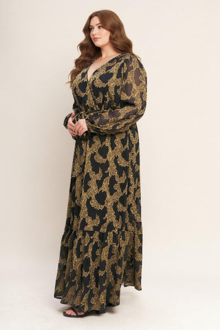MIDNIGHT MOSS WOVEN JACQUARD MAXI DRESS - Glamourous Grace