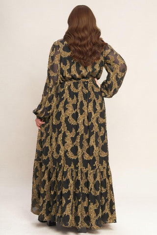 MIDNIGHT MOSS WOVEN JACQUARD MAXI DRESS - Glamourous Grace