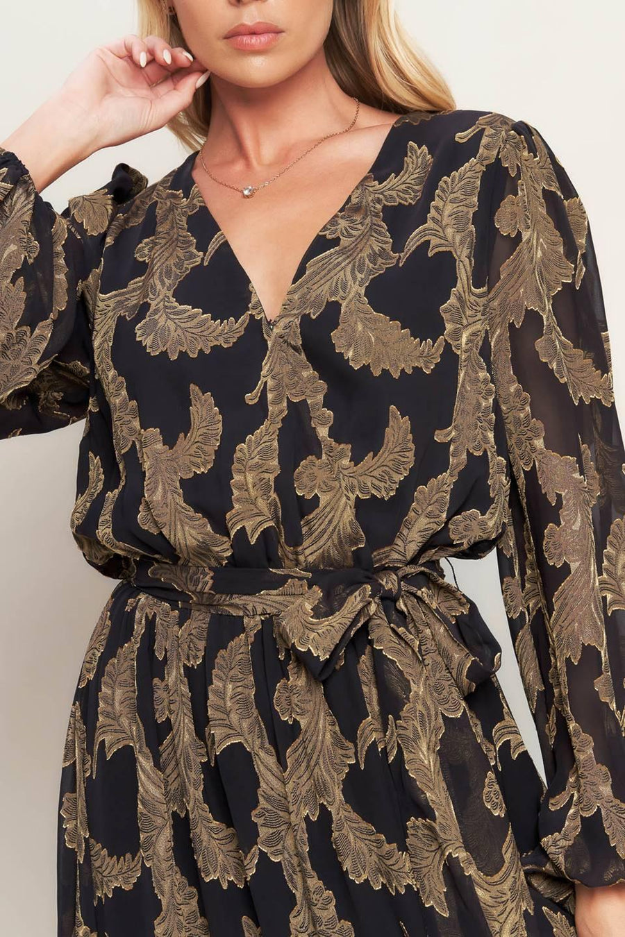 MIDNIGHT MOSS WOVEN JACQUARD MAXI DRESS - Glamourous Grace