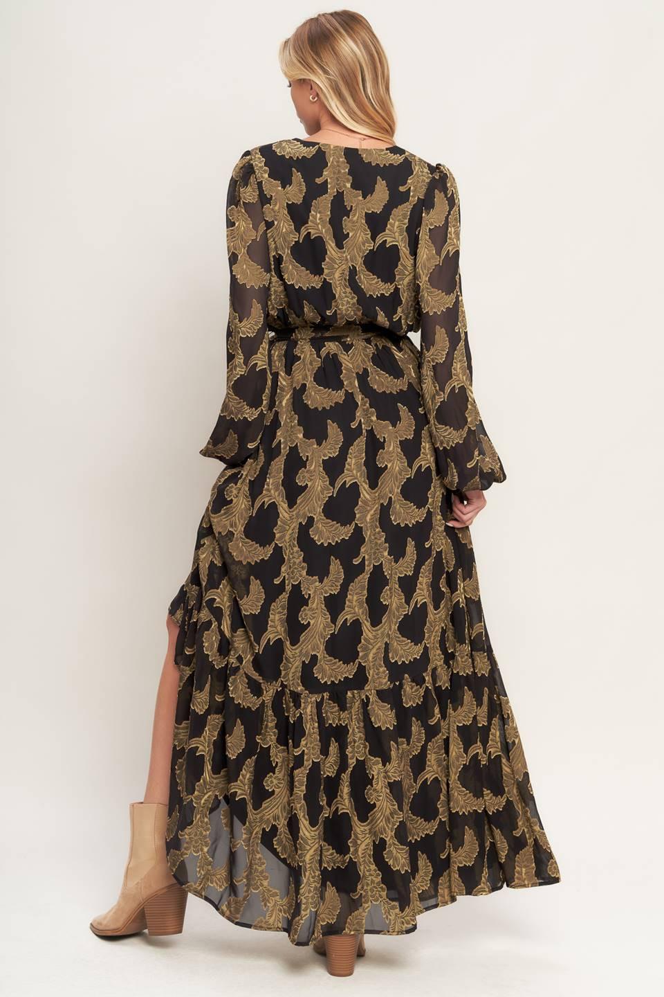 MIDNIGHT MOSS WOVEN JACQUARD MAXI DRESS - Glamourous Grace