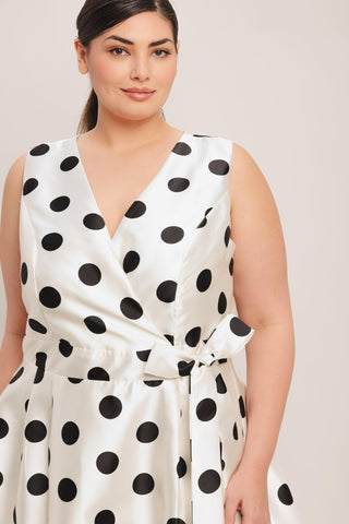 CAFÉ NOIR POLKA WOVEN MIDI DRESS - Glamourous Grace