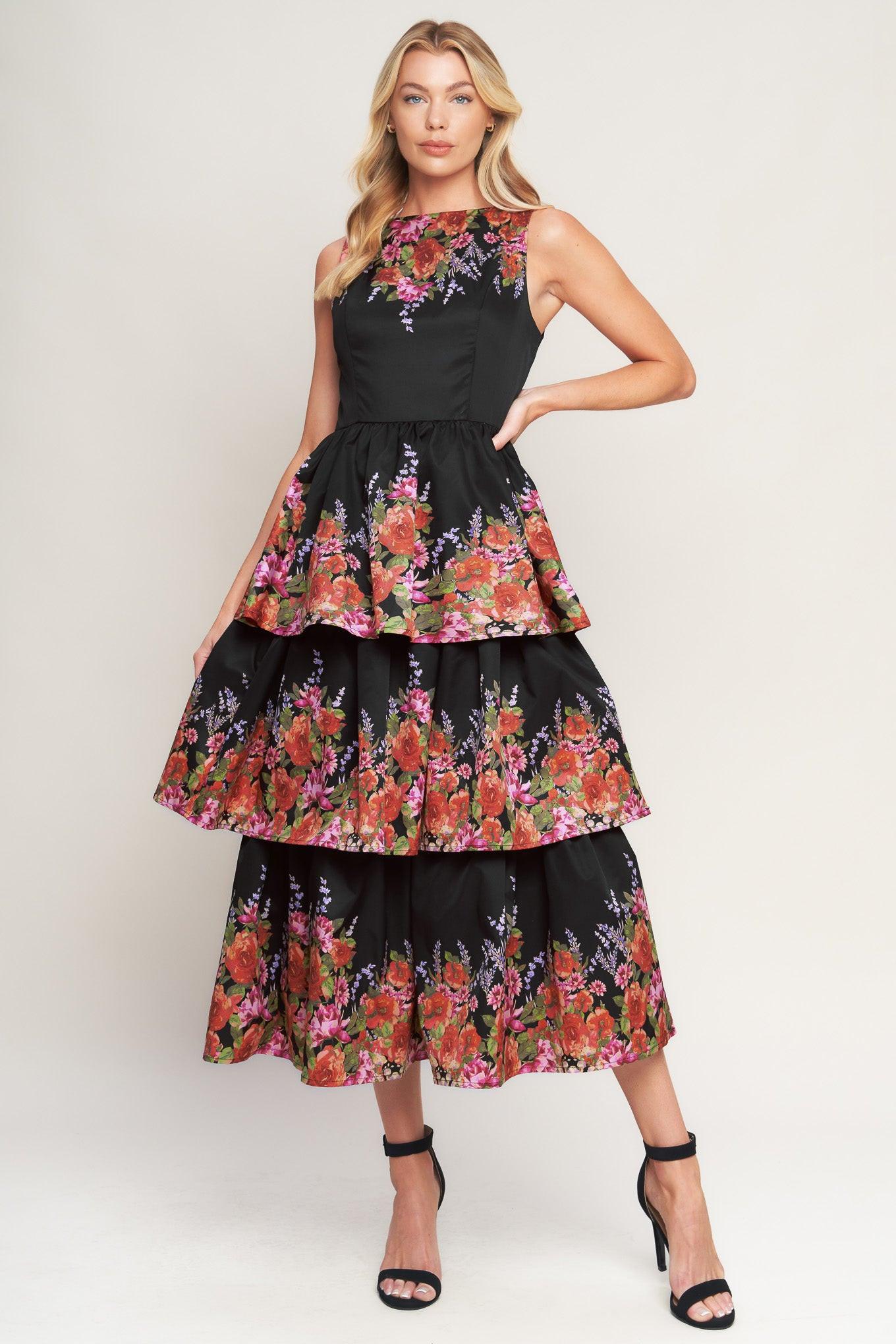 THE BOTANICAL BALLGOWN WOVEN MIDI DRESS - Glamourous Grace