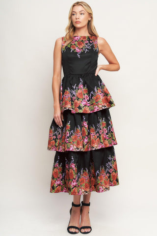 THE BOTANICAL BALLGOWN WOVEN MIDI DRESS - Glamourous Grace
