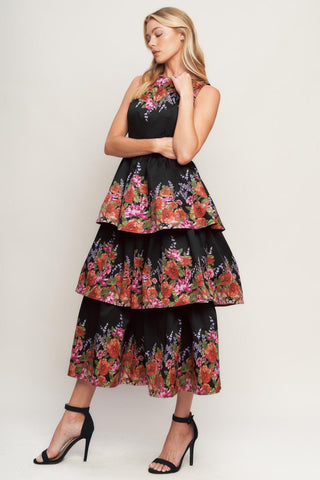 THE BOTANICAL BALLGOWN WOVEN MIDI DRESS - Glamourous Grace