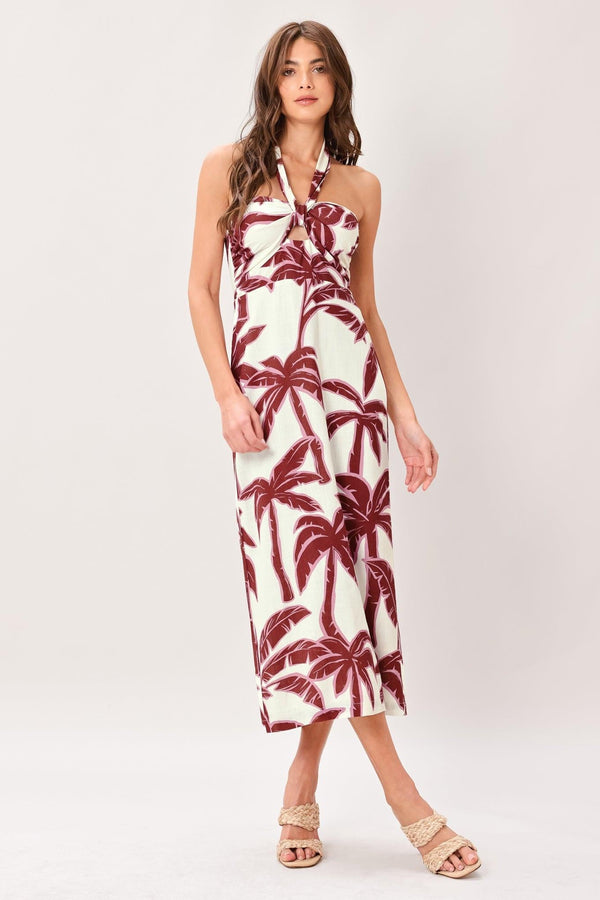 PALM SIREN WOVEN MIDI DRESS - Glamourous Grace