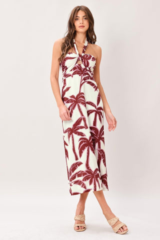 PALM SIREN WOVEN MIDI DRESS - Glamourous Grace