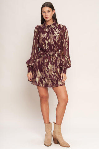 METALLIC MUSE WOVEN MINI DRESS - Glamourous Grace