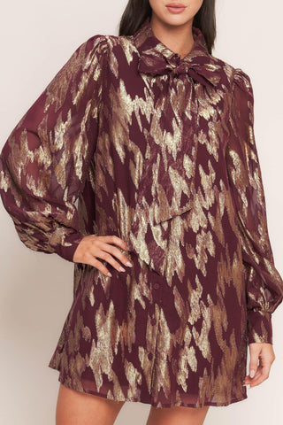METALLIC MUSE WOVEN MINI DRESS - Glamourous Grace