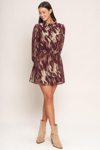METALLIC MUSE WOVEN MINI DRESS - Glamourous Grace