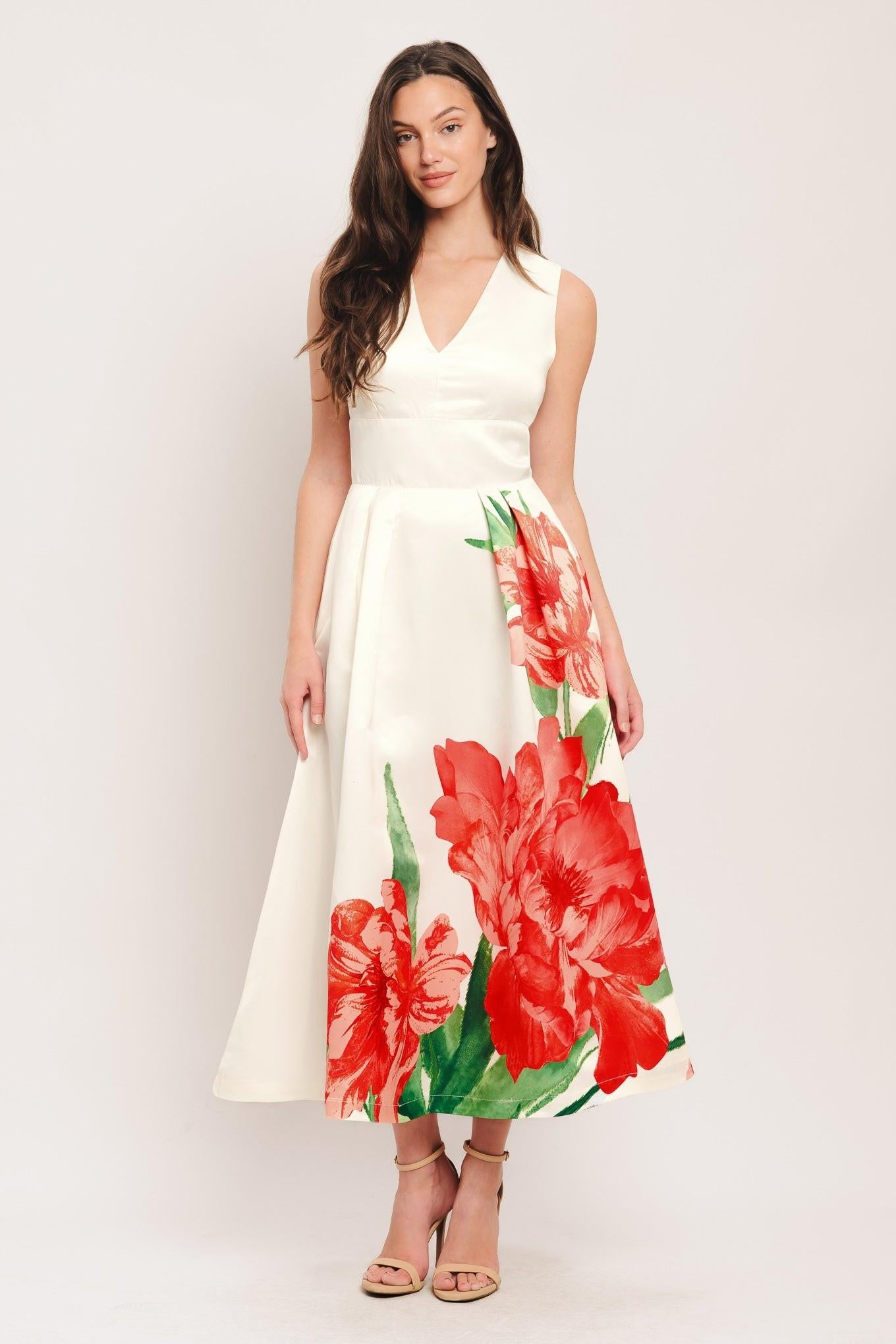 ROMANCE EDIT WOVEN MIDI DRESS - Glamourous Grace