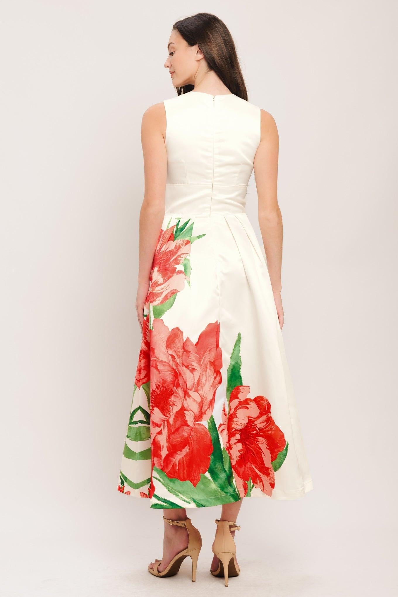 ROMANCE EDIT WOVEN MIDI DRESS - Glamourous Grace