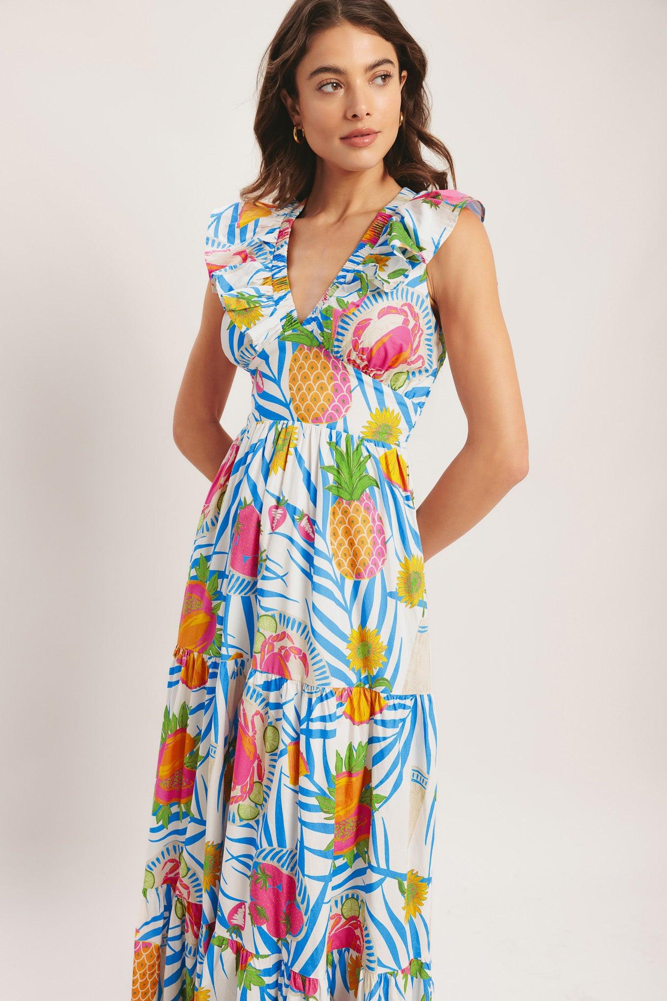 PINEAPPLE PARADISE WOVEN MAXI DRESS - Glamourous Grace