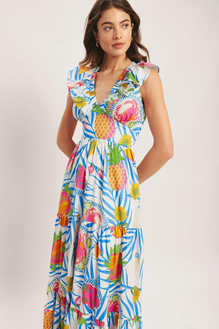 PINEAPPLE PARADISE WOVEN MAXI DRESS - Glamourous Grace