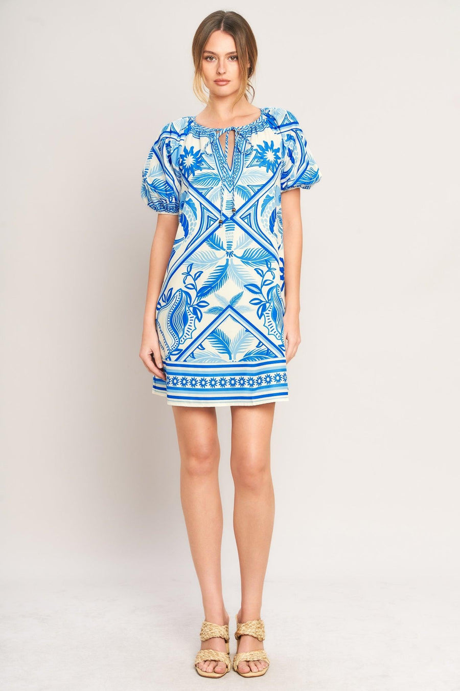 BLUE LAGOON RESORT WOVEN MINI DRESS - Glamourous Grace