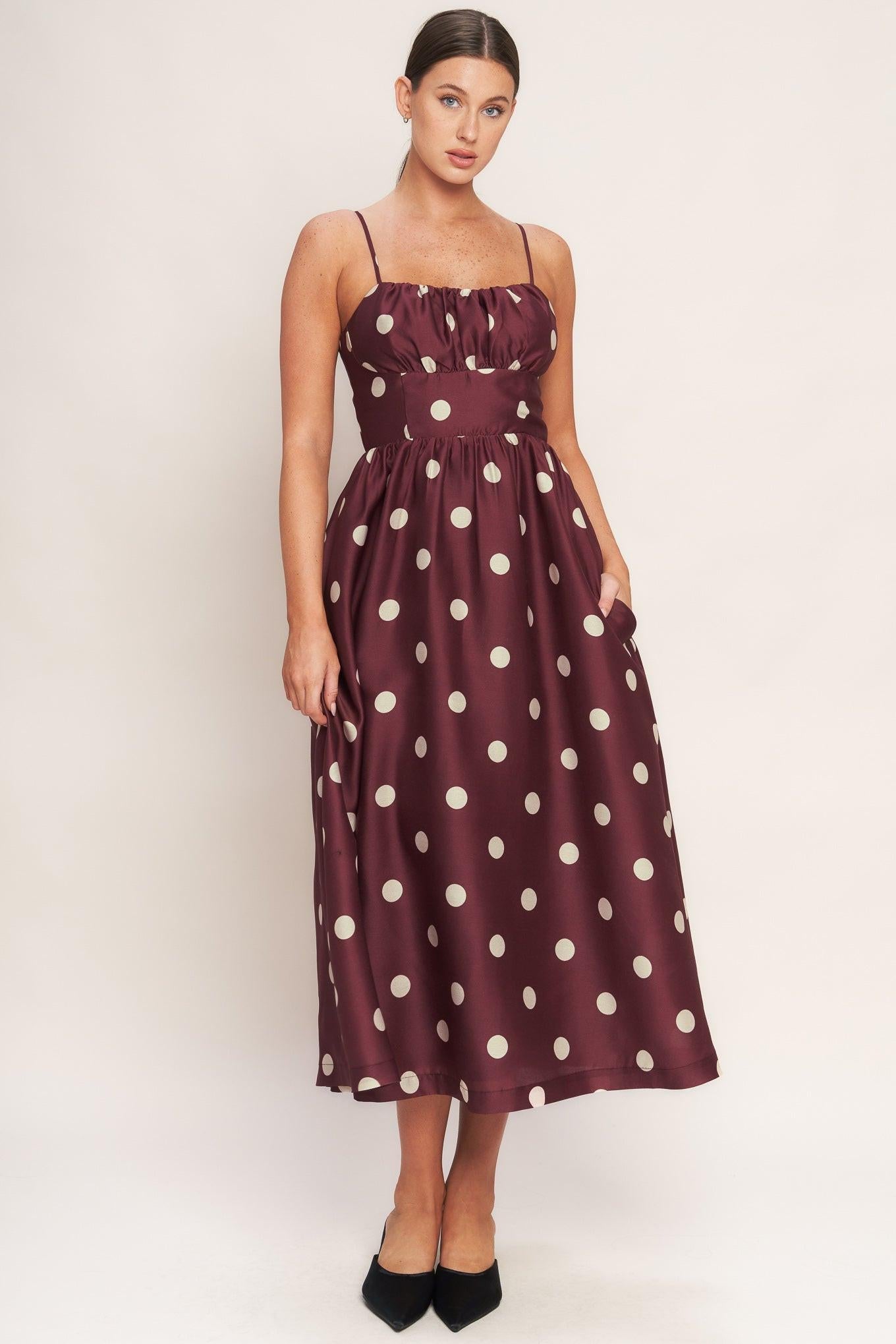 MARASCHINO CHIC WOVEN MIDI DRESS - Glamourous Grace