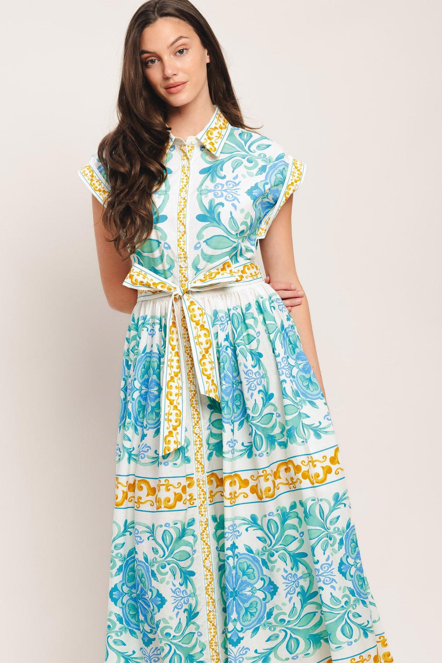 BLUE REGALIA WOVEN MIDI DRESS - Glamourous Grace