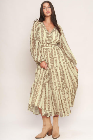 TRIBAL WHISPER WOVEN MIDI DRESS - Glamourous Grace