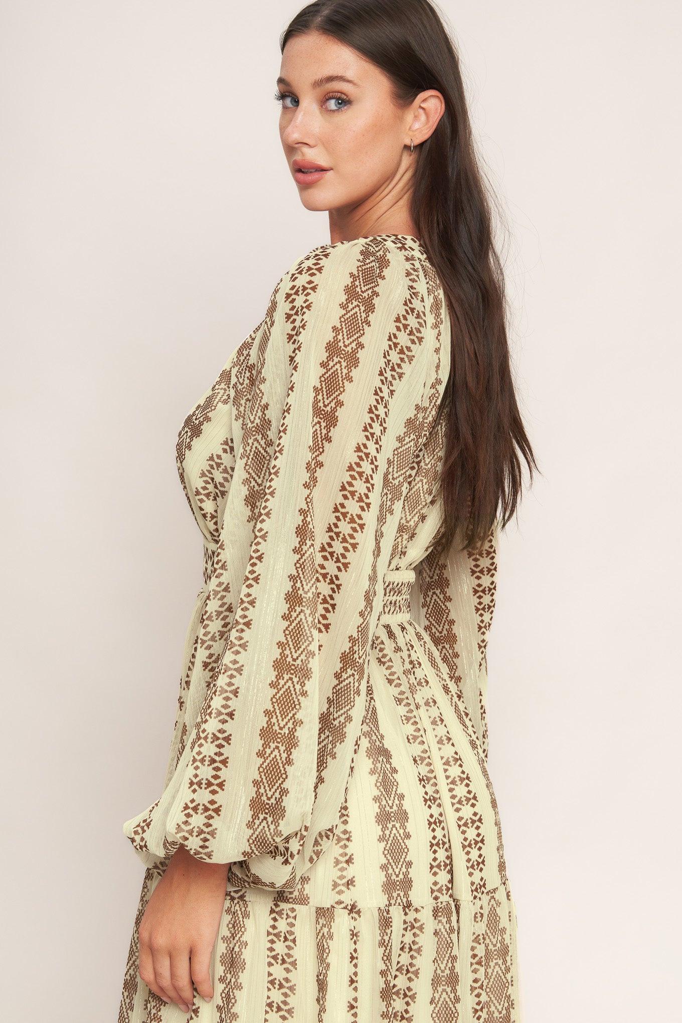 TRIBAL WHISPER WOVEN MIDI DRESS - Glamourous Grace