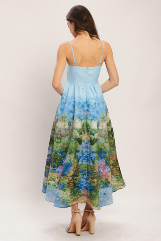 IMPRESSION GARDEN WOVEN MIDI DRESS