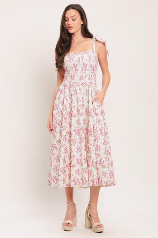 PETALS & PROMISES WOVEN MIDI DRESS - Glamourous Grace