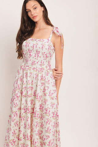 PETALS & PROMISES WOVEN MIDI DRESS - Glamourous Grace