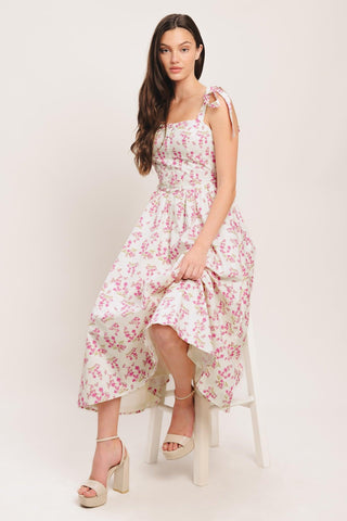 PETALS & PROMISES WOVEN MIDI DRESS - Glamourous Grace