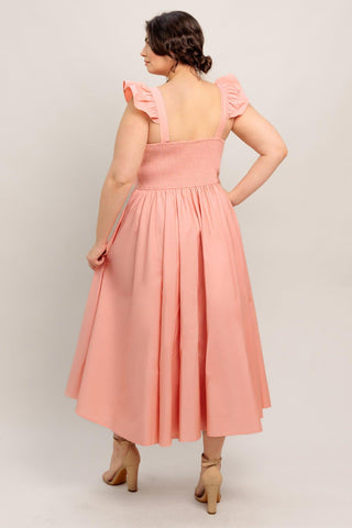 BLUSHED WITH LOVE WOVEN MIDI DRESS - Glamourous Grace