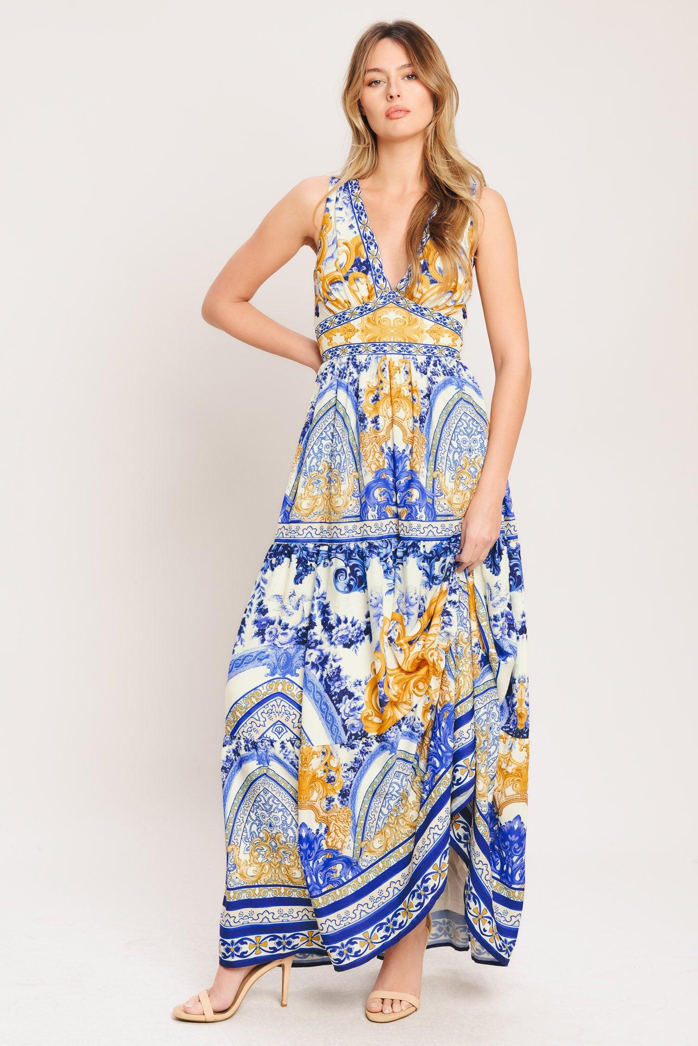 AZURE PALAZZO WOVEN MAXI DRESS - Glamourous Grace