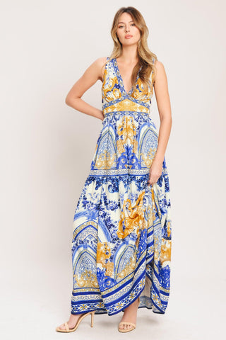 AZURE PALAZZO WOVEN MAXI DRESS - Glamourous Grace