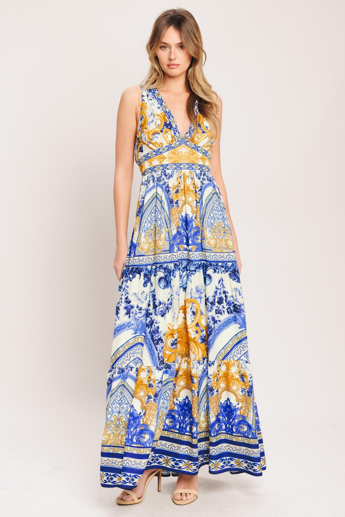 AZURE PALAZZO WOVEN MAXI DRESS - Glamourous Grace