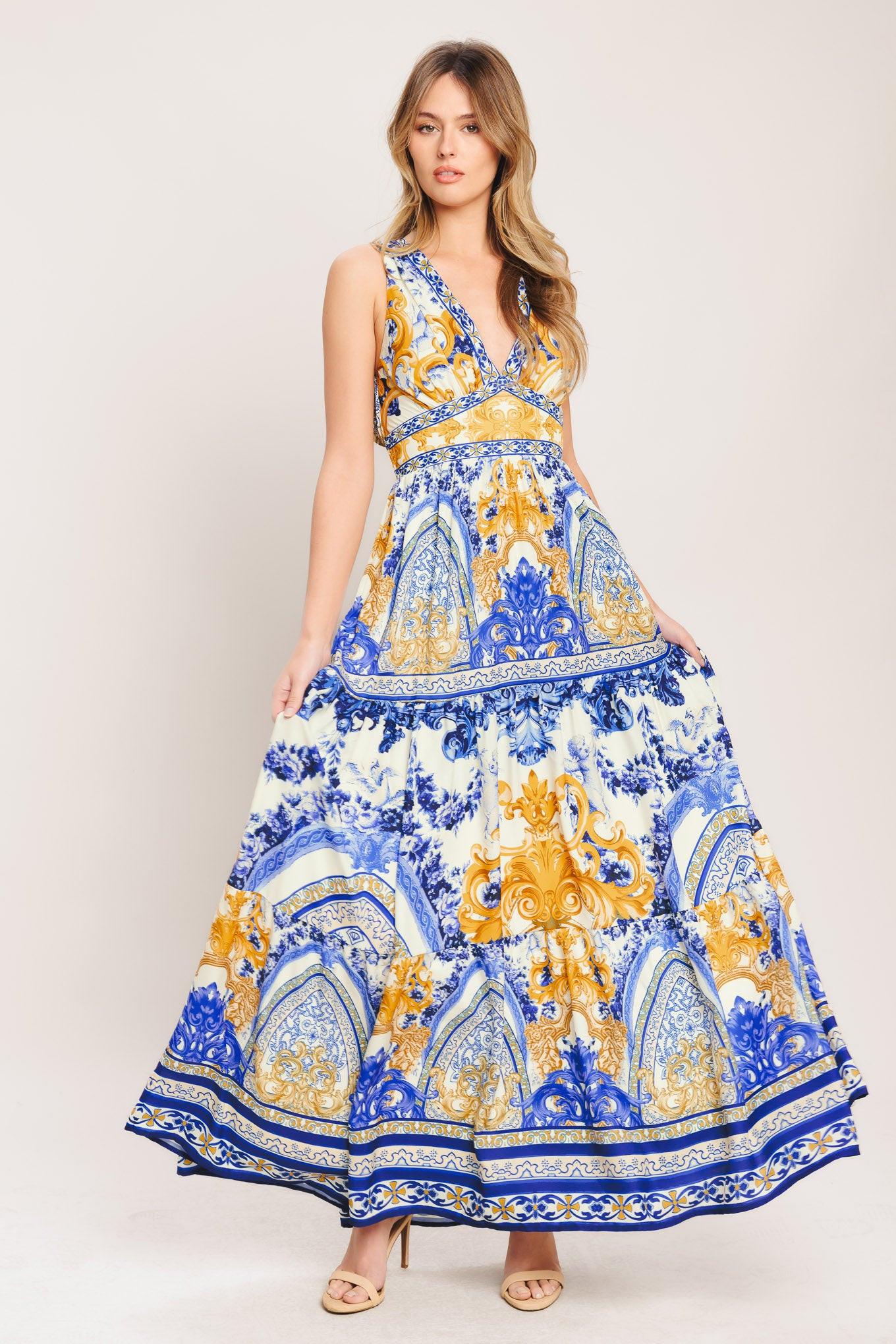 AZURE PALAZZO WOVEN MAXI DRESS - Glamourous Grace