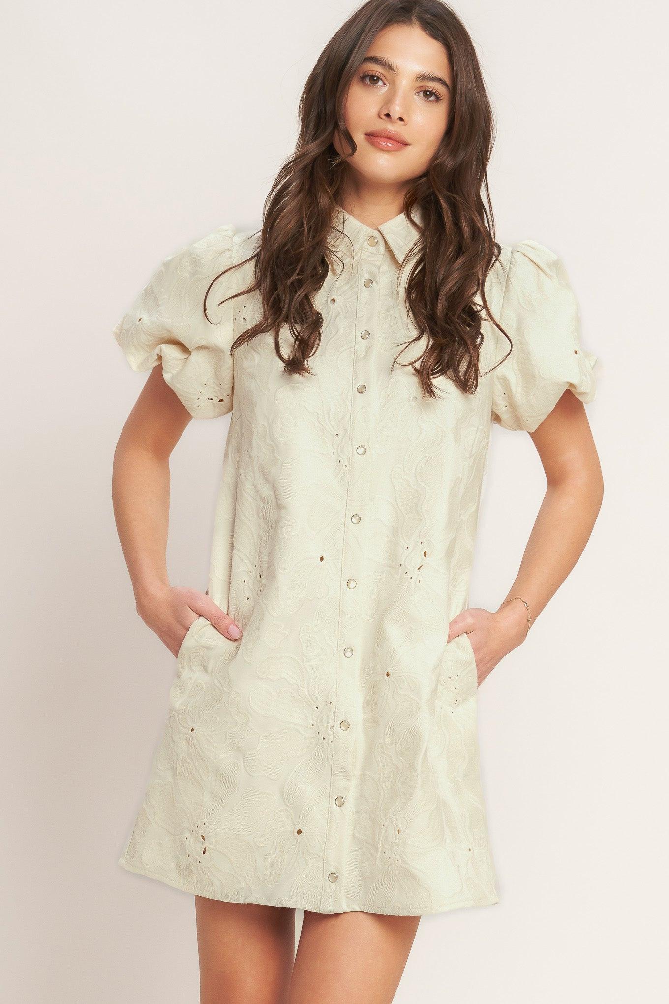 BREATHABLE WEAVE WOVEN MINI DRESS - Glamourous Grace