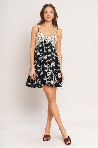 DARK ROMANCE WOVEN MINI DRESS - Glamourous Grace