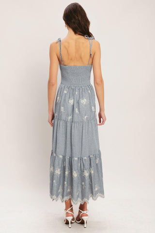 SALT AIR STRIPE WOVEN MIDI DRESS - Glamourous Grace